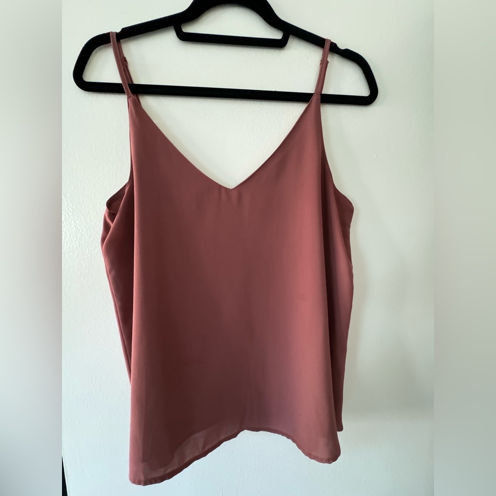 Dusty rose chiffon tank